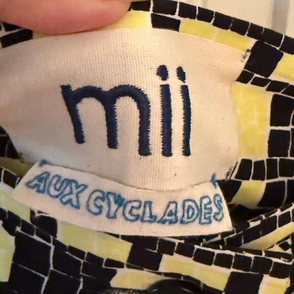 MII Collection Aux Cyclades Mosaic Patterned Cotton Midi Skirt Size XS - Picture 4 of 8